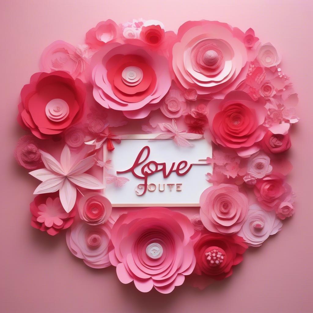 DIY Paper Flower 3D Love Quote