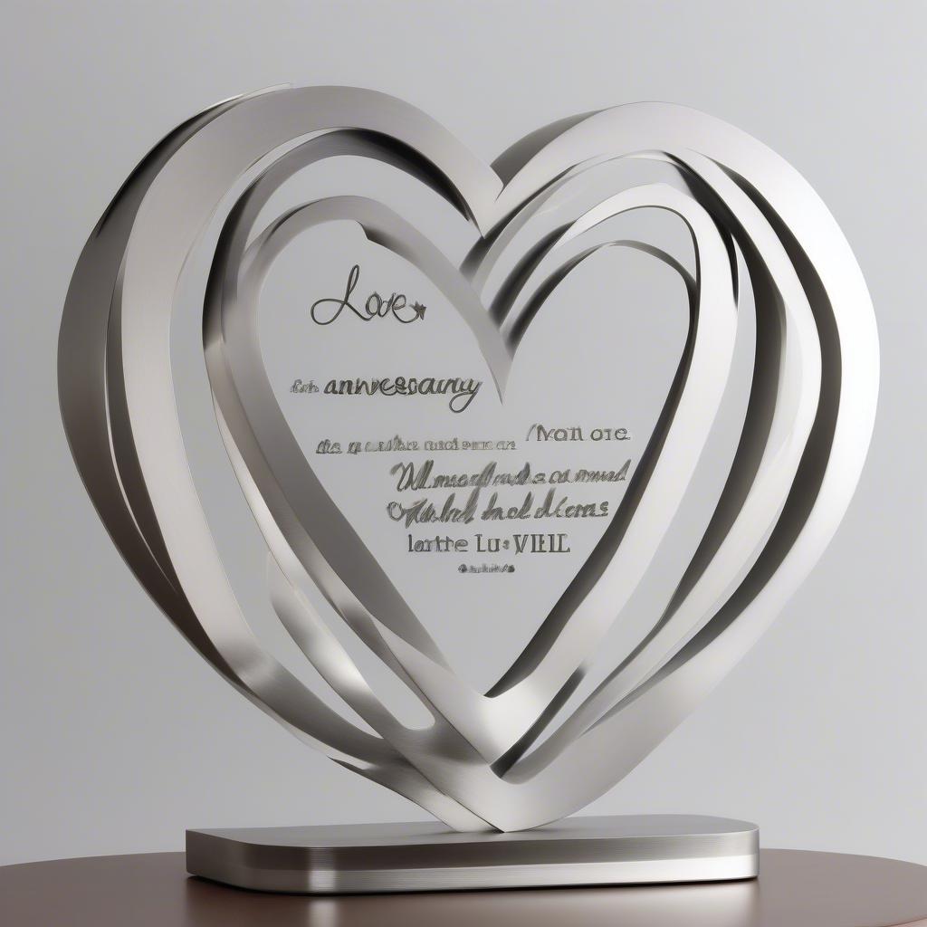 Personalized Metal Anniversary 3D Love Quote