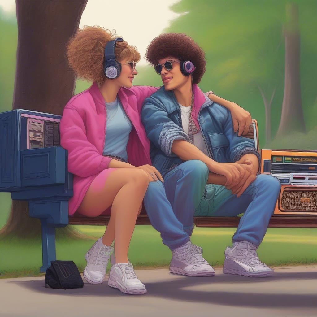 80s Couple with Boombox