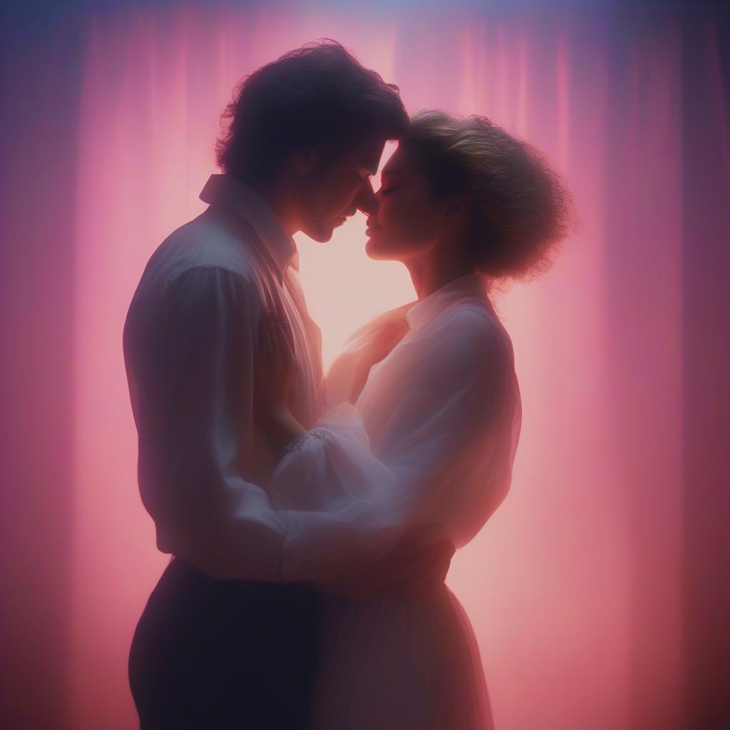 80s Rock Ballad Couples: Images of couples embracing, reminiscent of iconic 80s music videos