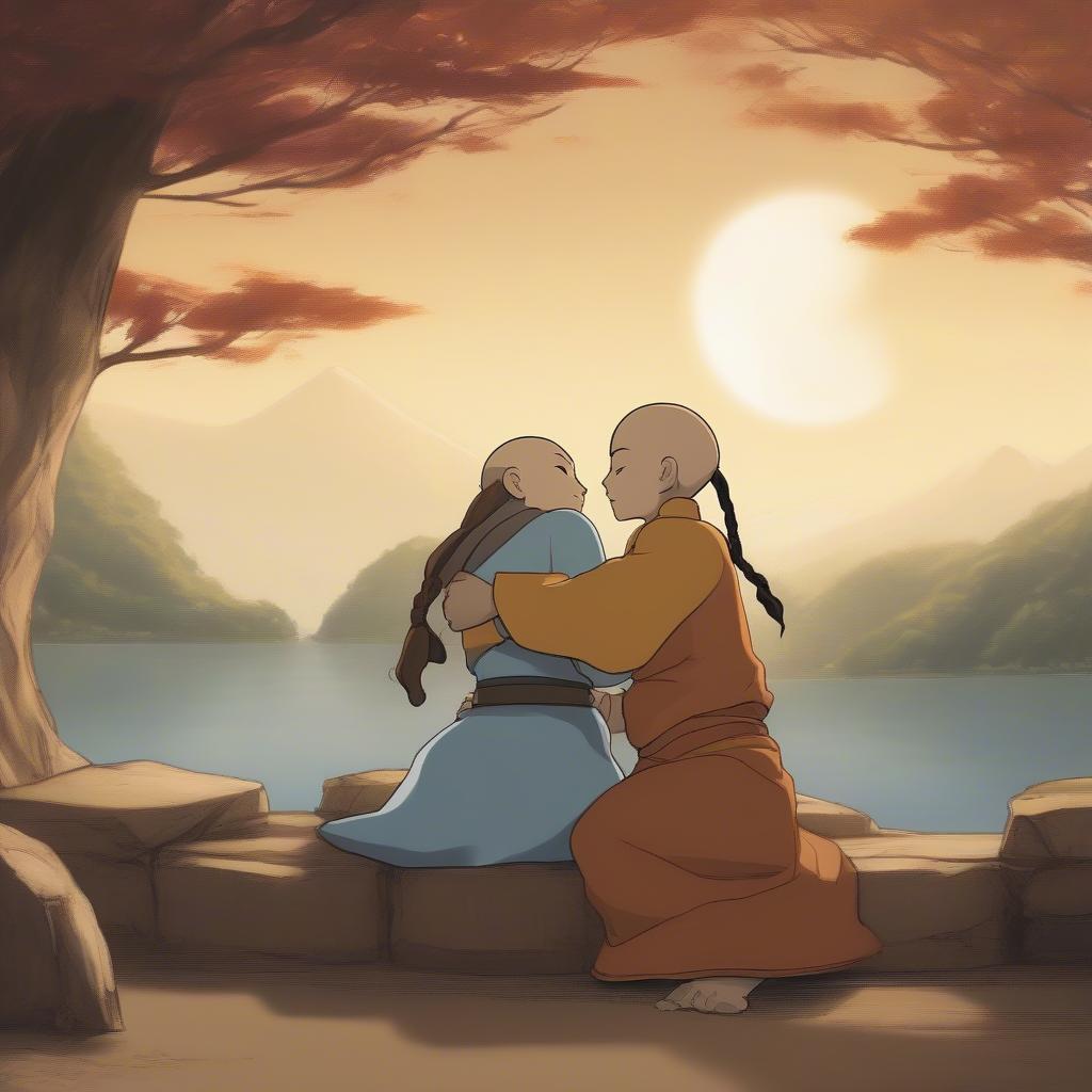 Aang and Katara Embrace