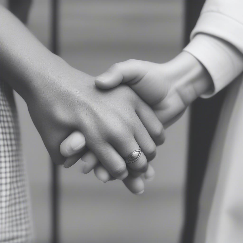 Couple holding hands, symbolizing love and support