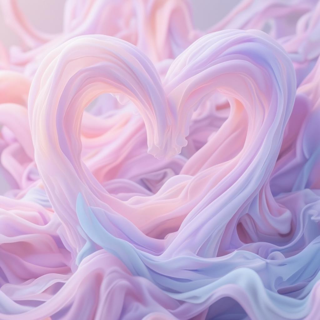 Abstract Love Heart Background with Soft Pastel Colors