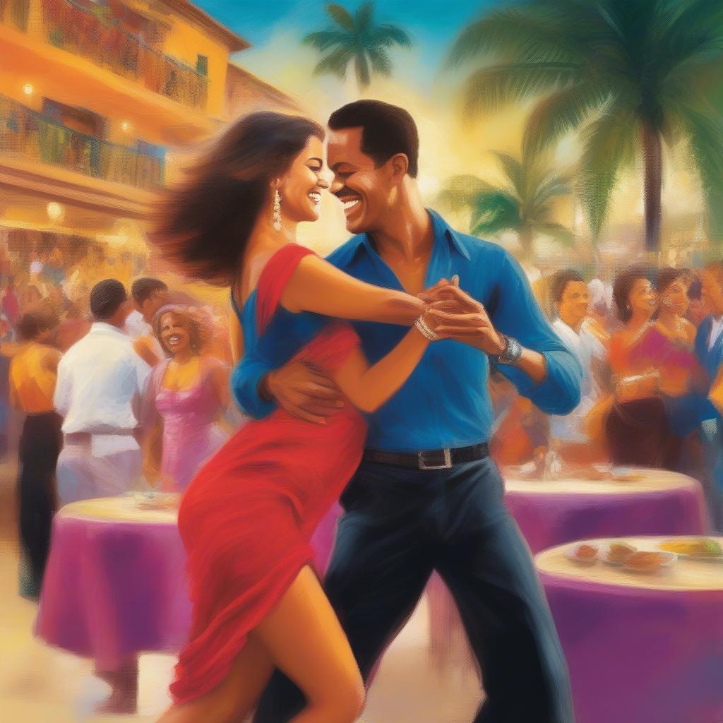 Couple dancing salsa in Acapulco