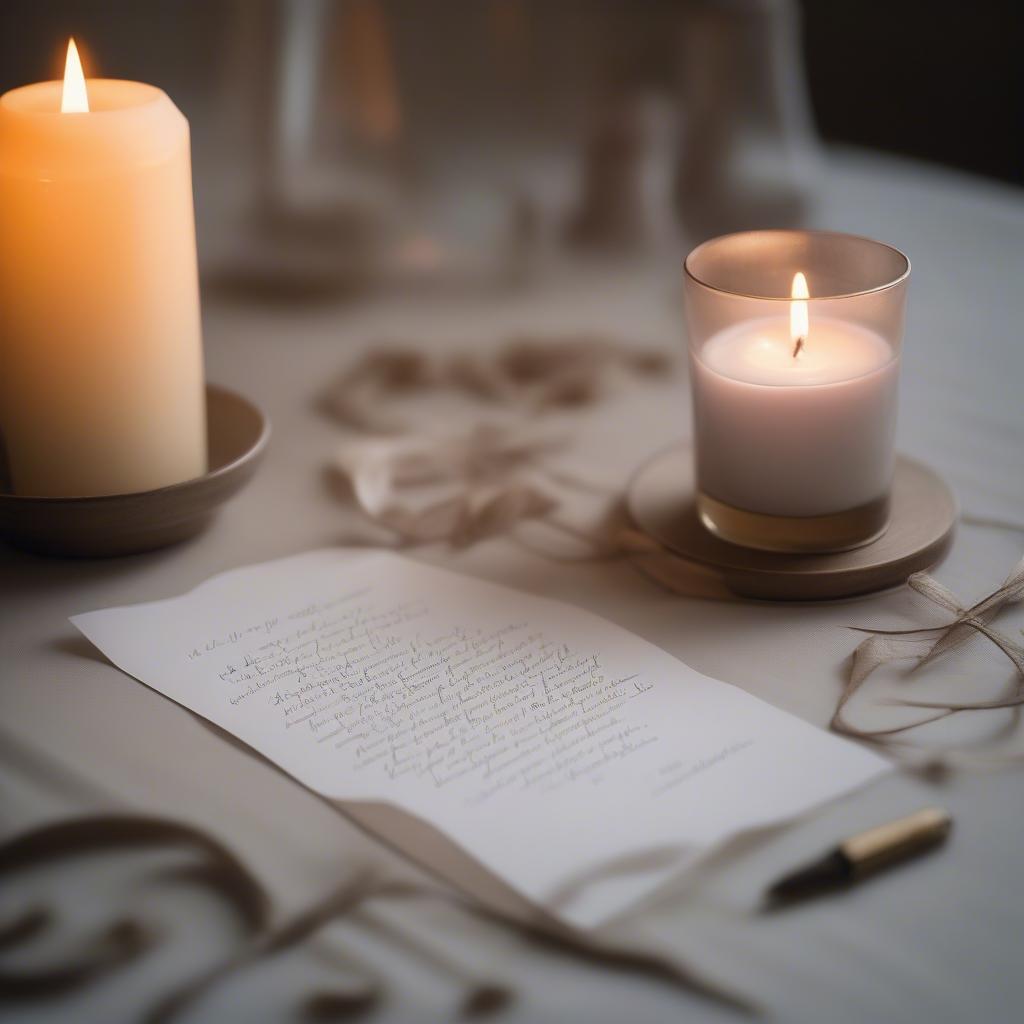 Adding a handwritten note to a love poem