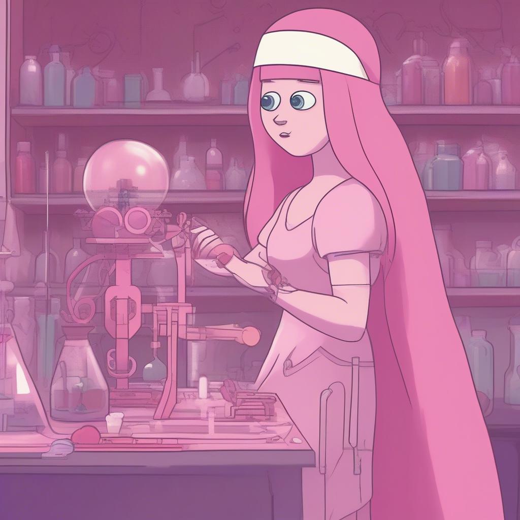 Princess Bubblegum in her lab