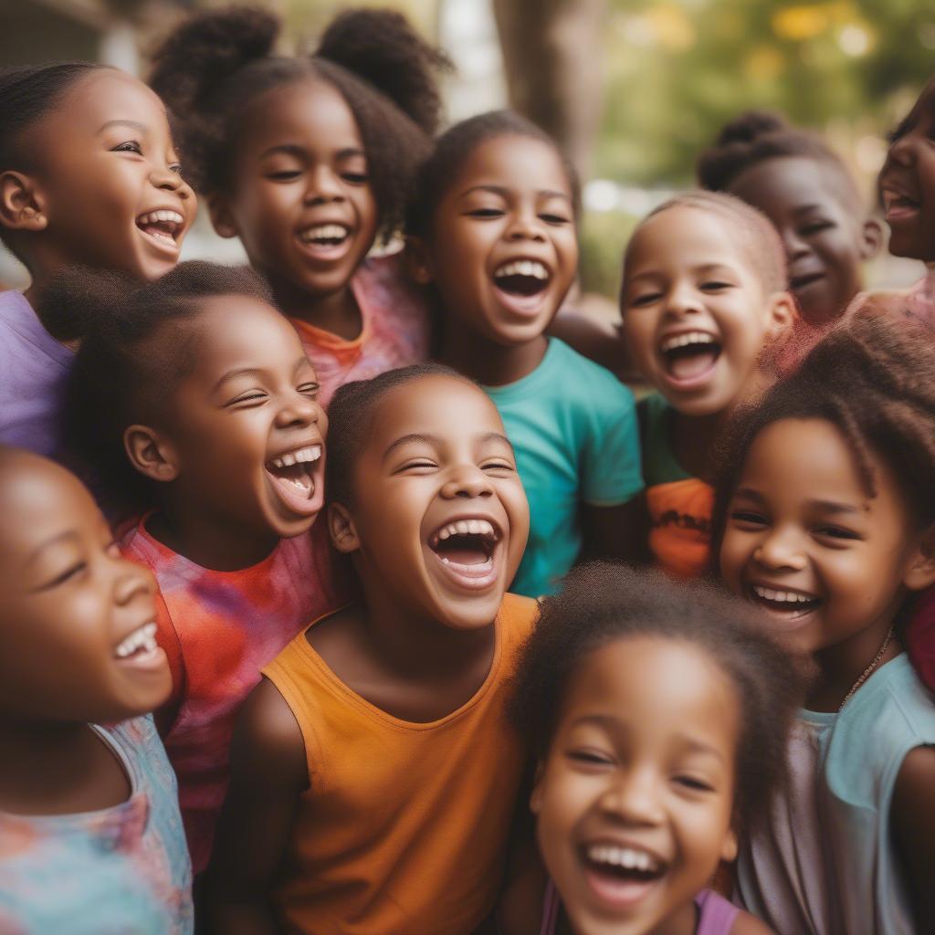 Joyful Children Embracing Their Heritage