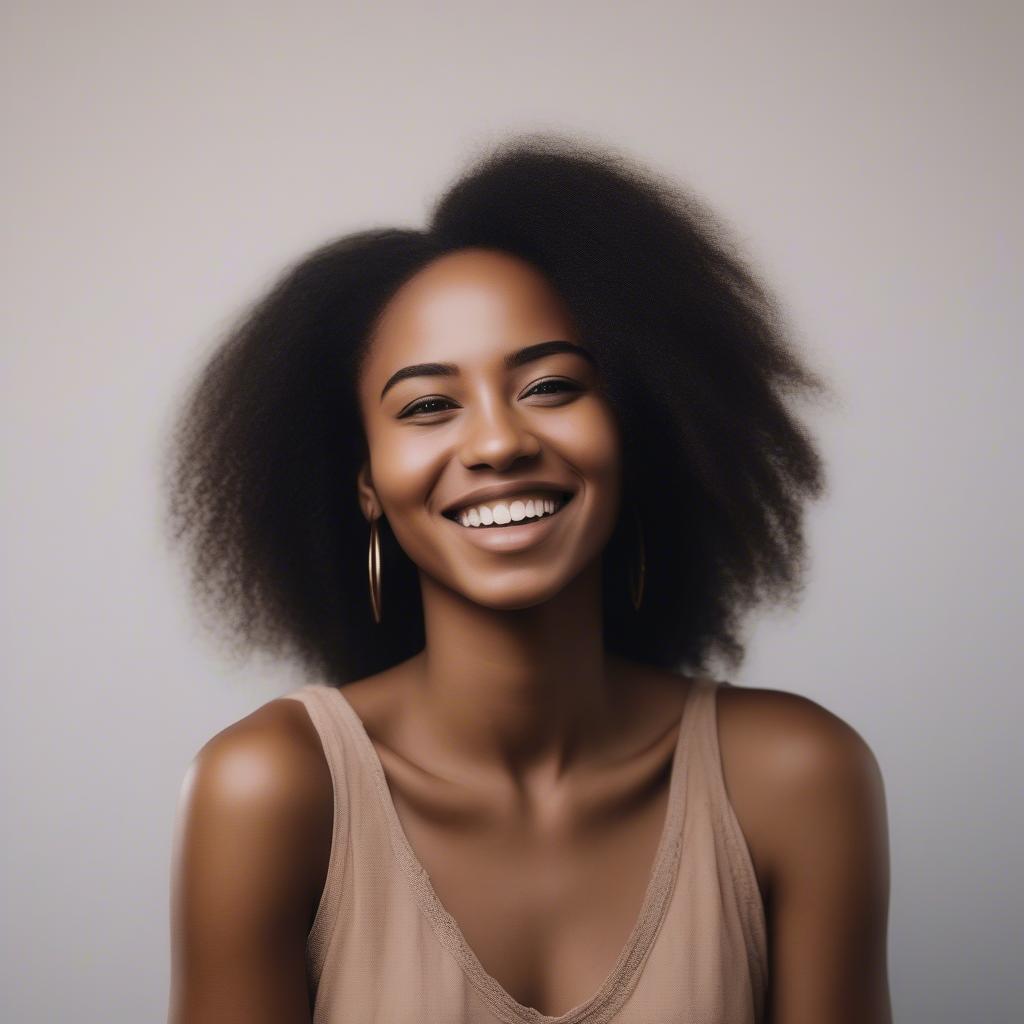 Confident African American Woman Smiling