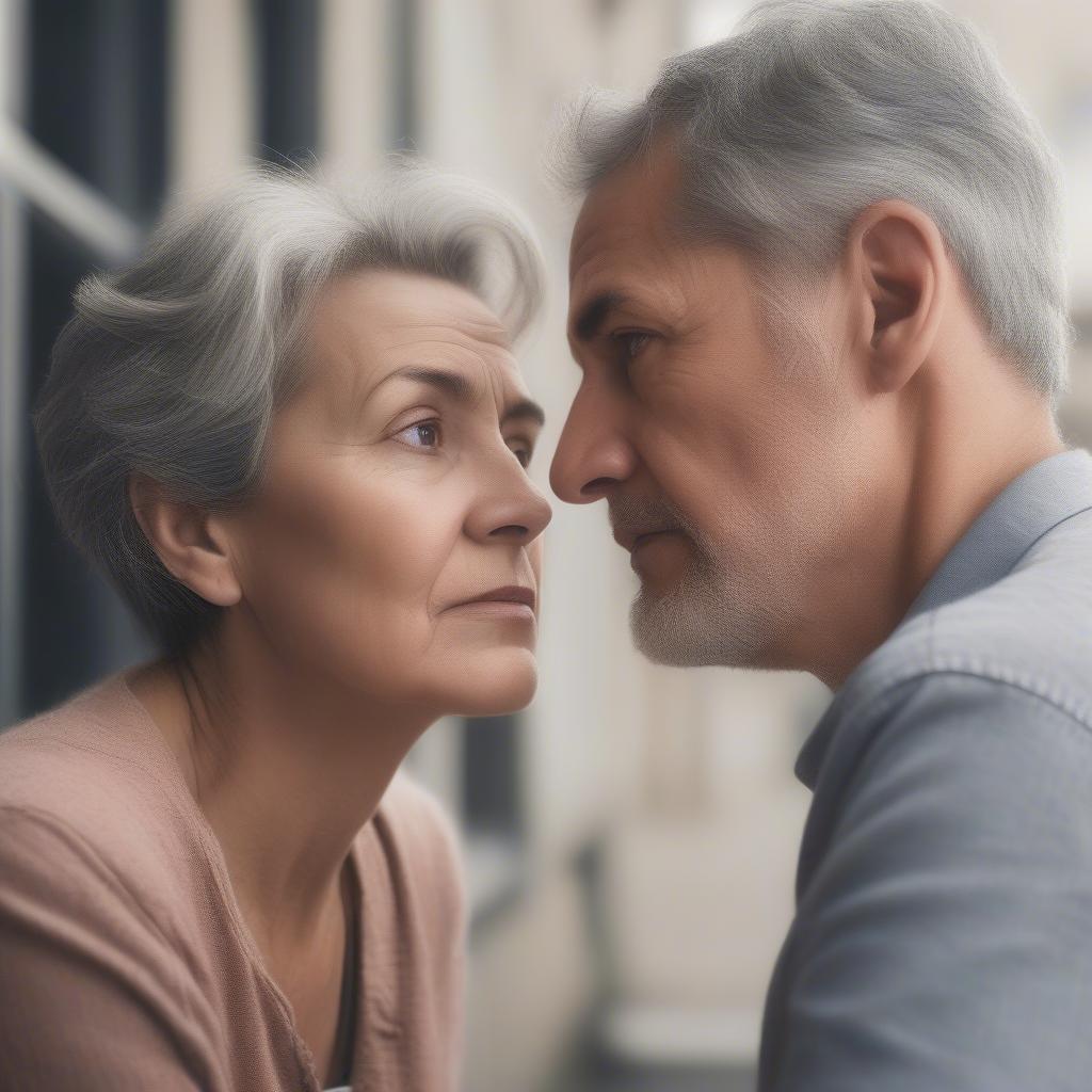 Couple engaged in a deep, meaningful conversation.