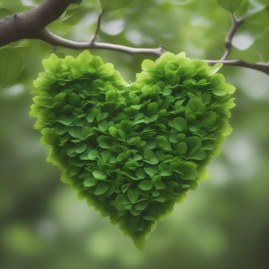 Heart Shaped Leaves on a Branch