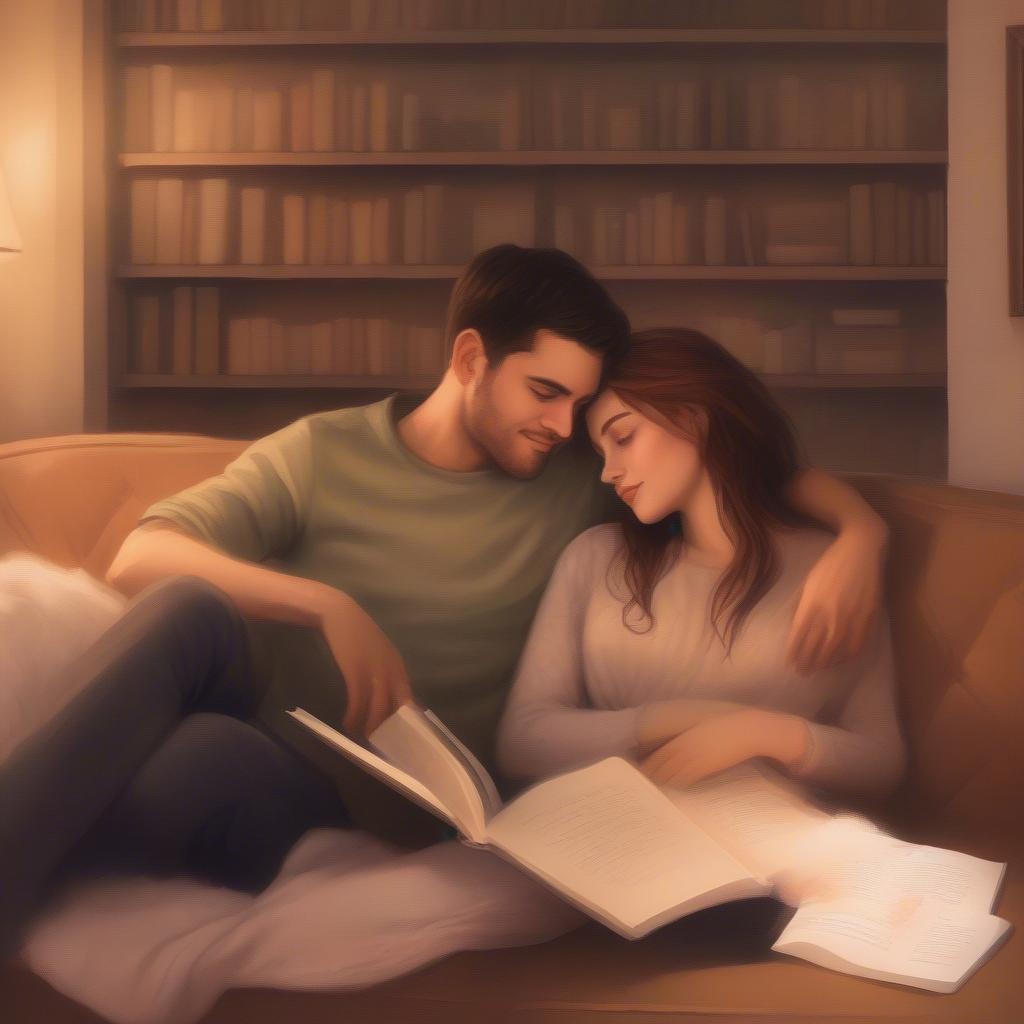 Couple Reading a Book Together