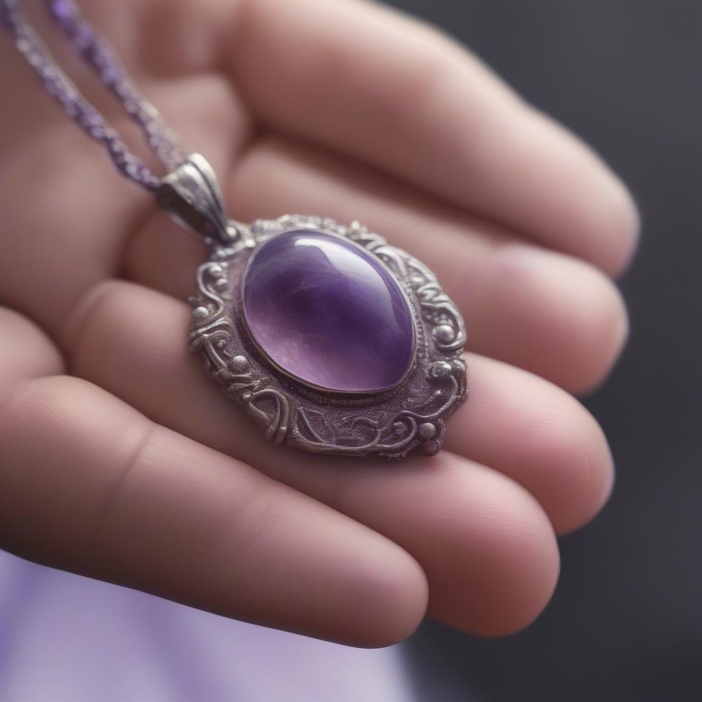 Amethyst Pendant Symbolizing Remembrance and Healing