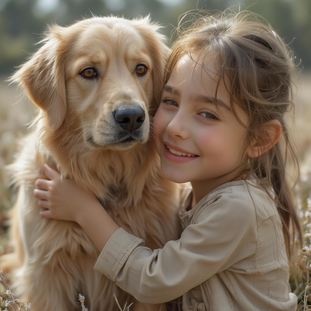 Dog hugging its owner, showcasing the deep bond between humans and animals