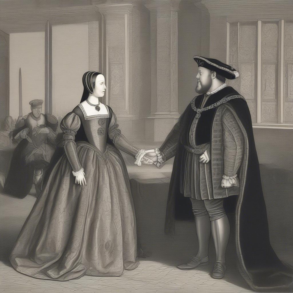 Anne Boleyn and Henry VIII during their courtship