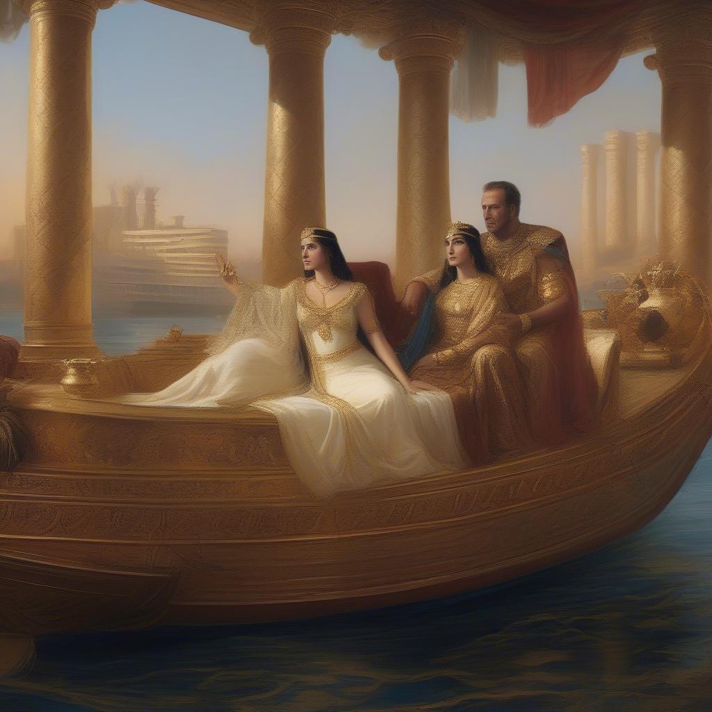 Antony and Cleopatra Sailing on the Nile River