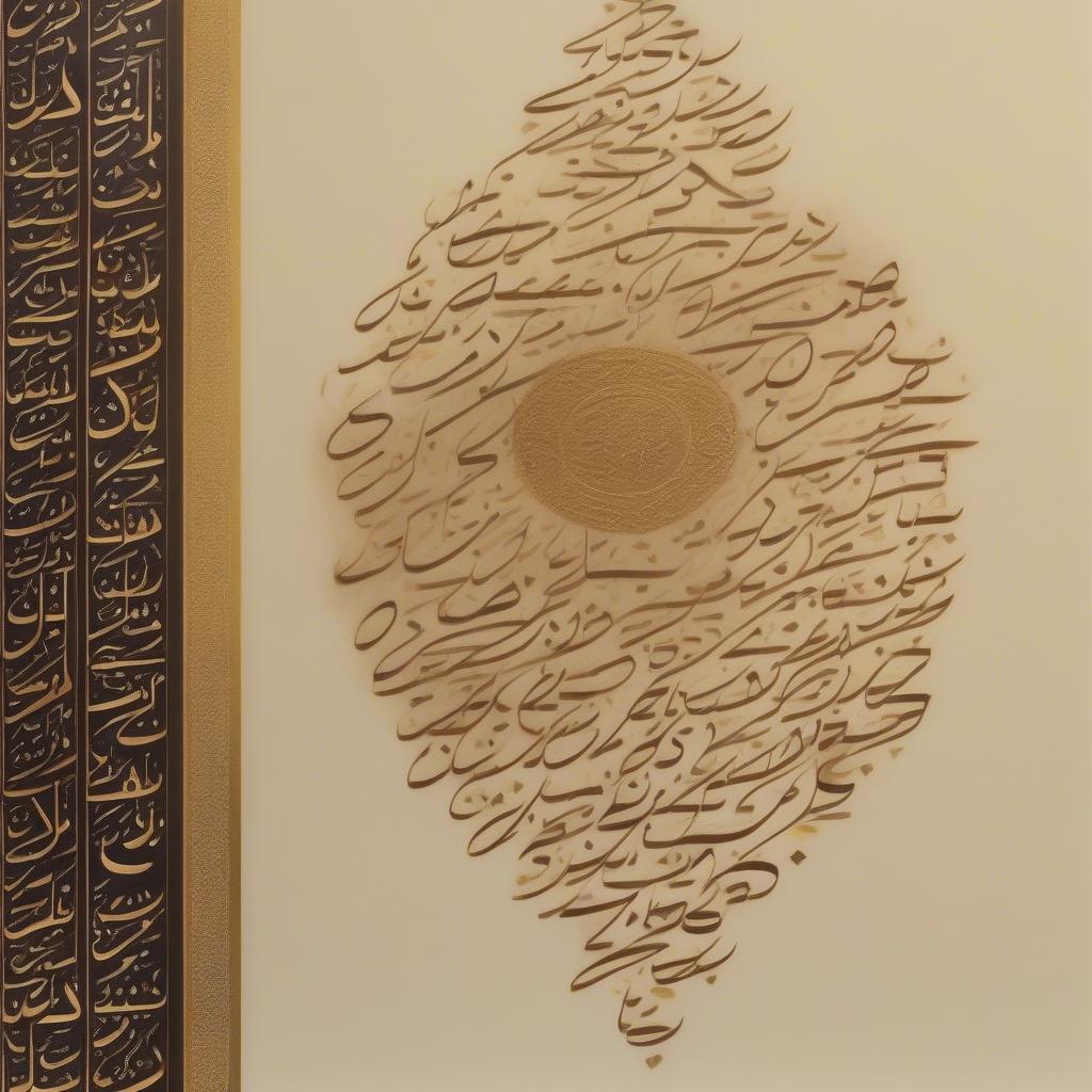 Calligraphy Scroll with Arabian Love Poem Excerpt