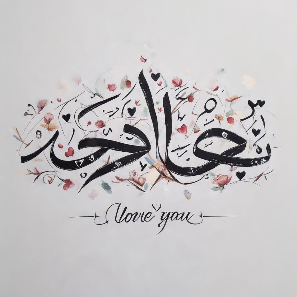 Arabic Calligraphy of "I Love You"