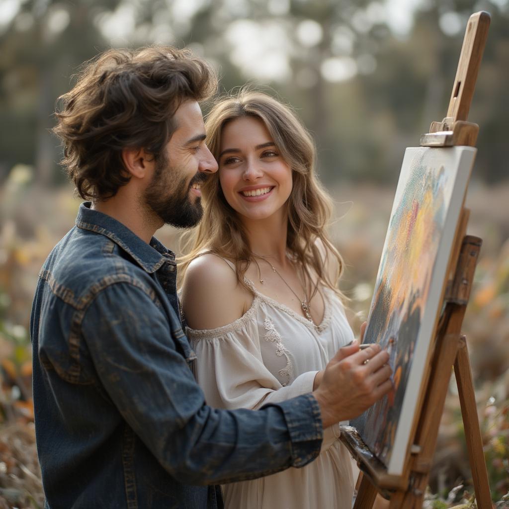 Couple Painting Together, Expressing Love Through Art