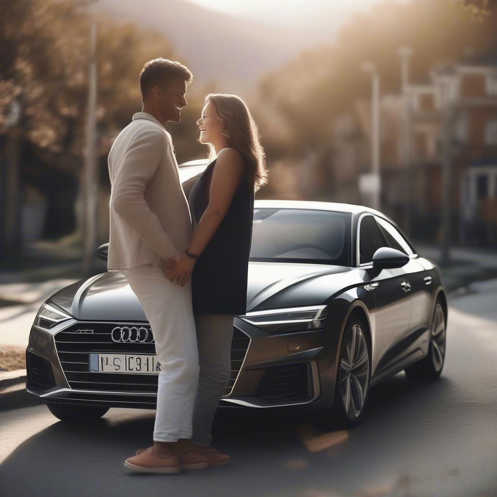 Audi Love Quote: Couple by the Car