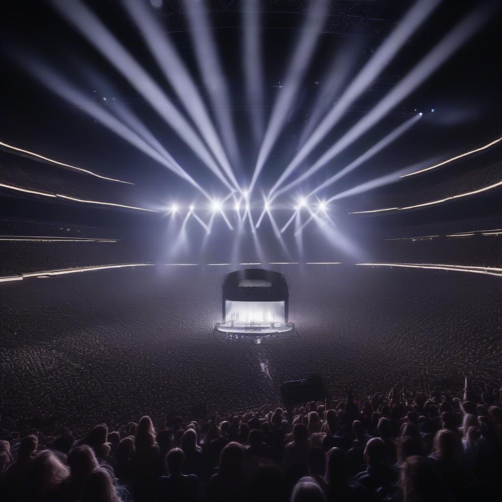 Audience at a Celine Dion concert during her performance of "Have You Ever Been in Love"