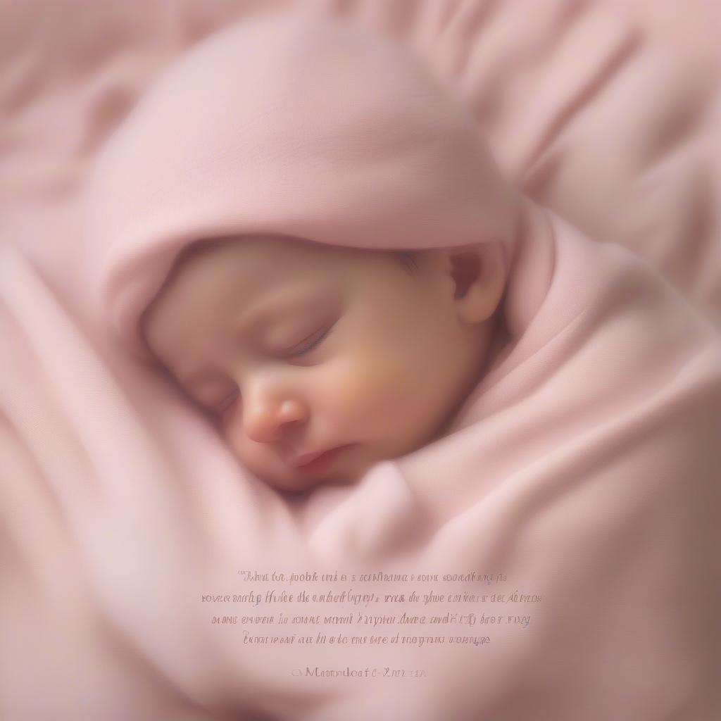 Baby Sleeping Peacefully with Love Quote Background