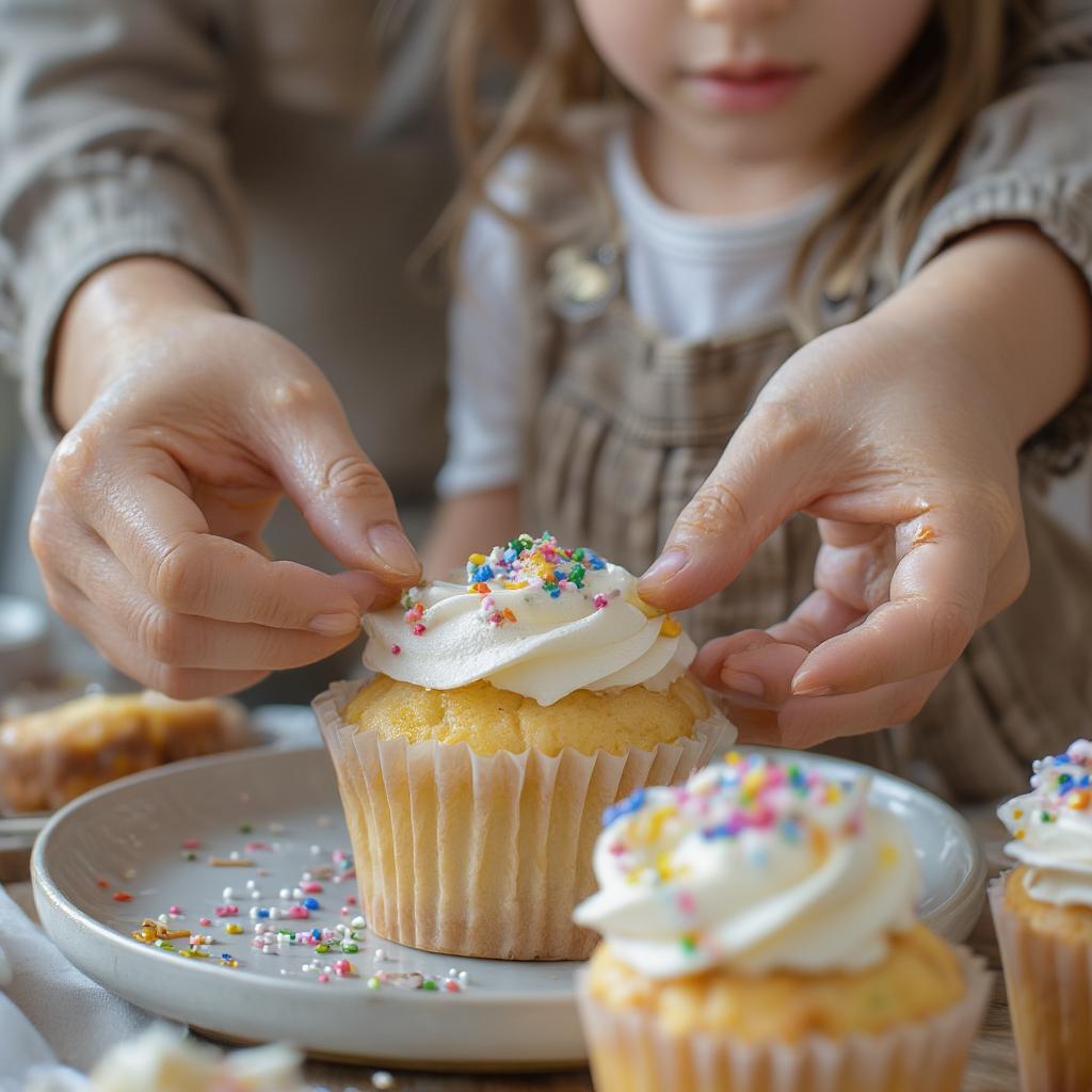 Child Baking with Parent