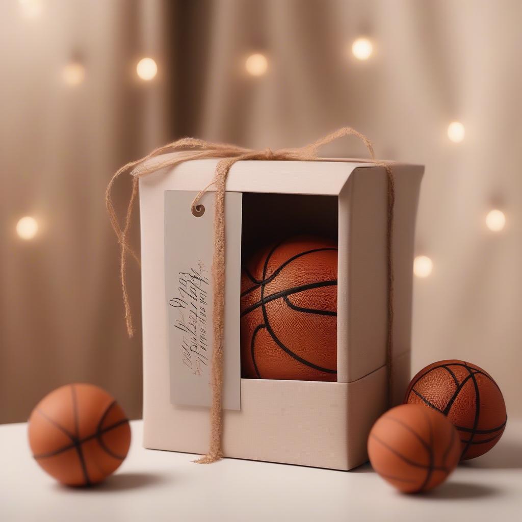 A basketball-themed gift with a Tagalog love quote