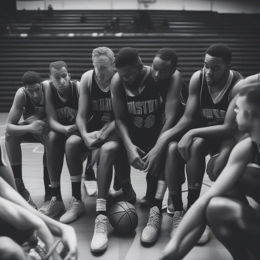 Basketball Team Huddle