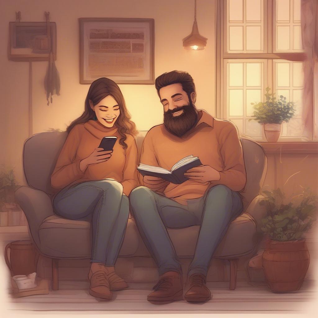 Couple Connecting Through a Shared Beard Deen Love Quote