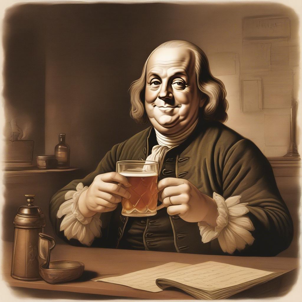 Benjamin Franklin Raising a Toast