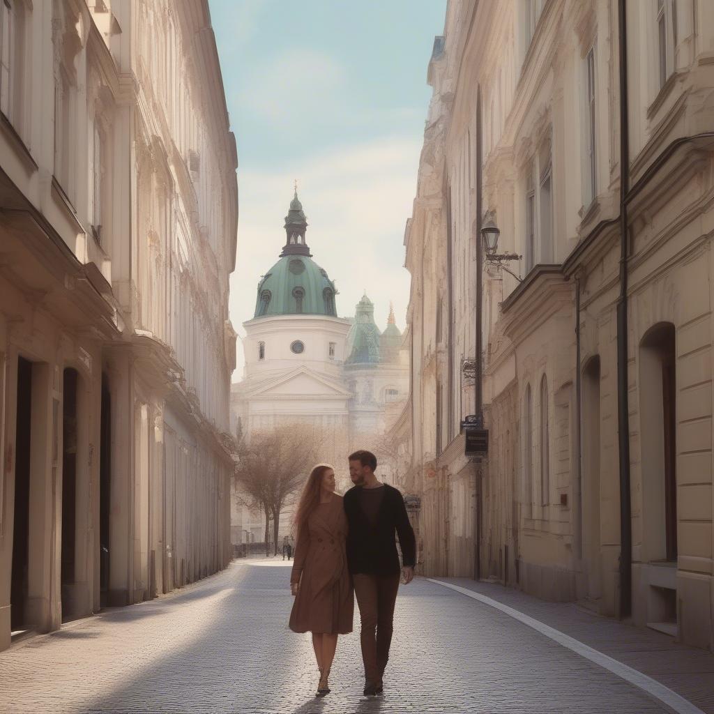 Jesse and Celine walking the streets of Vienna