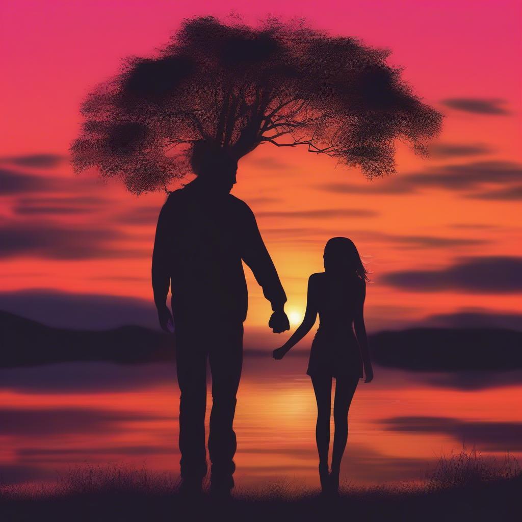 Young Couple Holding Hands at Sunset - Beginning Love Quotes