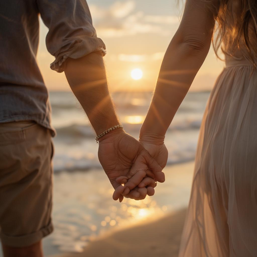 Couple holding hands, representing the journey and partnership in love