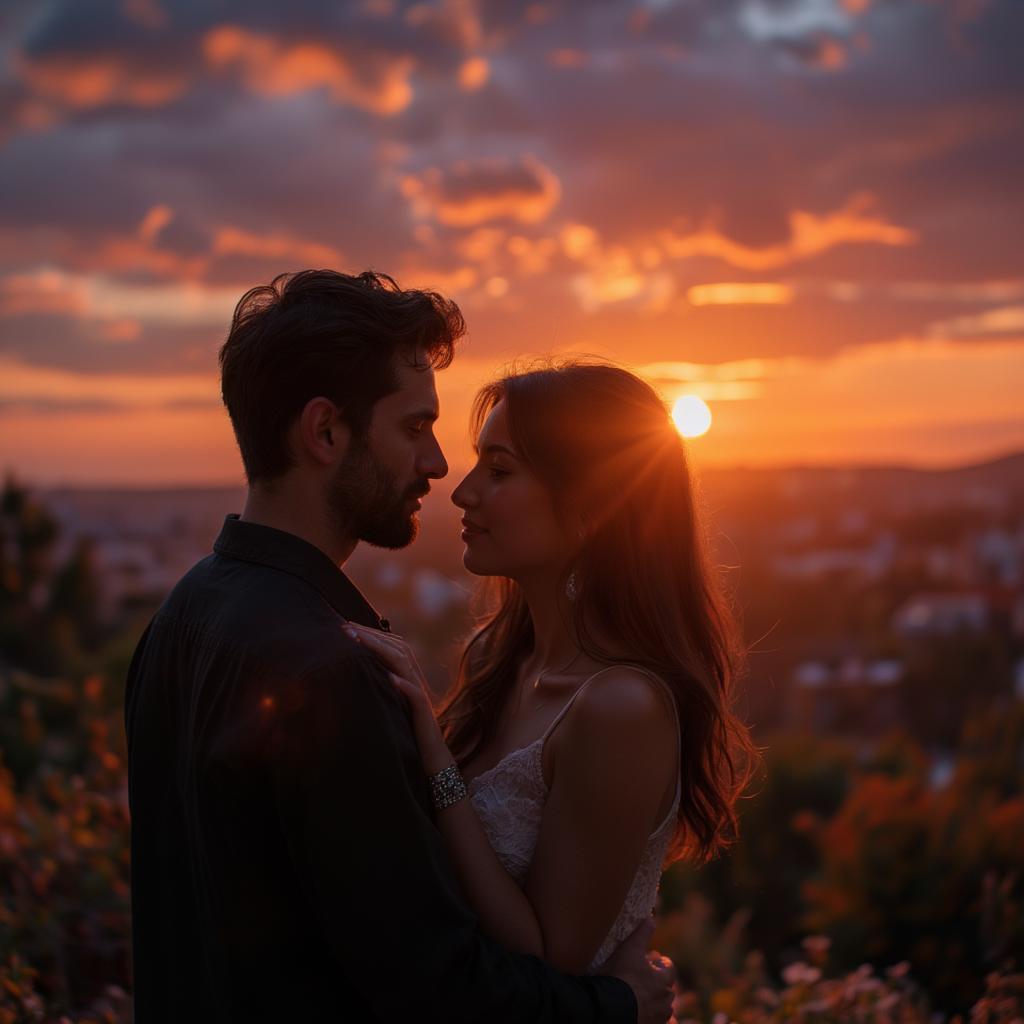 Quotes on Being in Love With You - Couple embracing at sunset