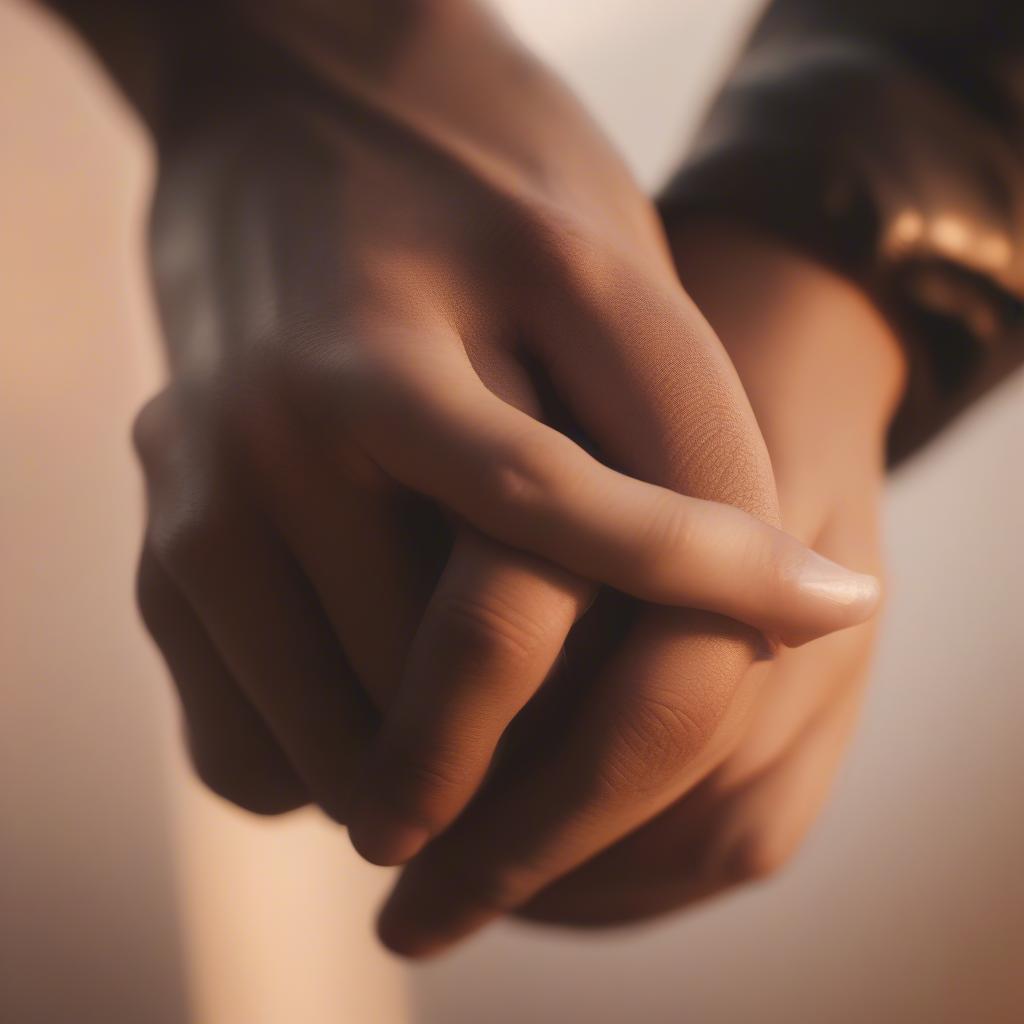 Couple holding hands, symbolizing belief in love