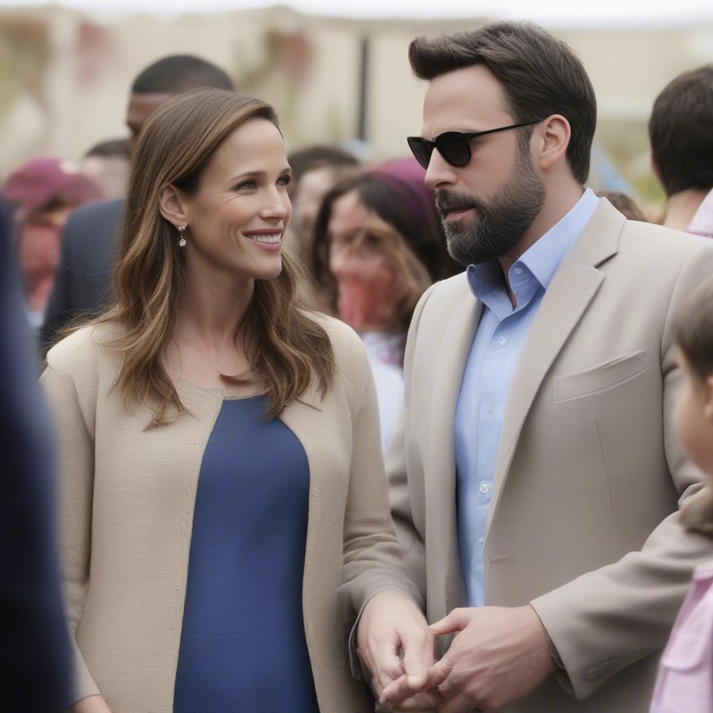 Ben Affleck and Jennifer Garner Attending a School Event