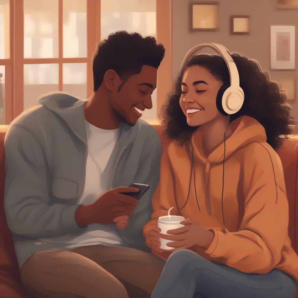 Couple Listening to Music Together