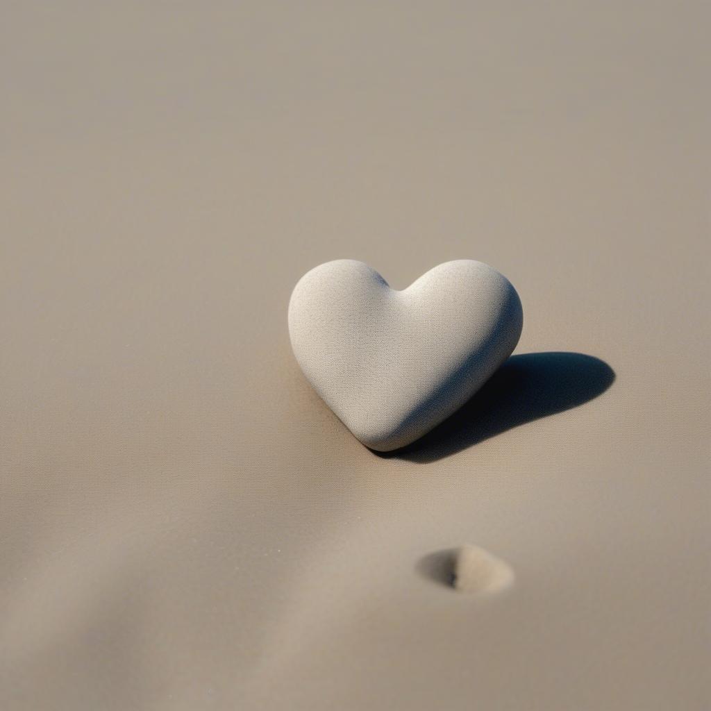 Heart shaped rock on a beach symbolizing love and life