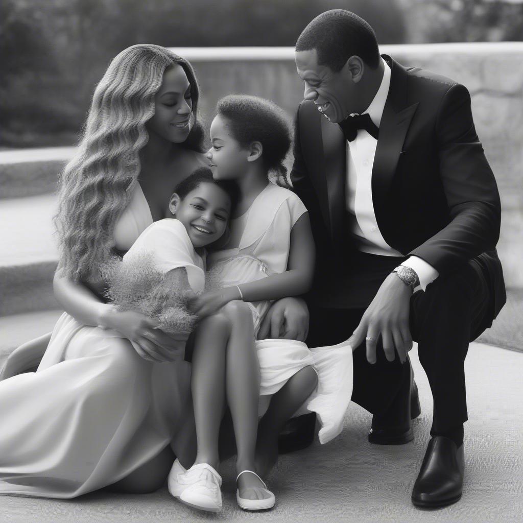 Beyonce, Jay-Z and their children.