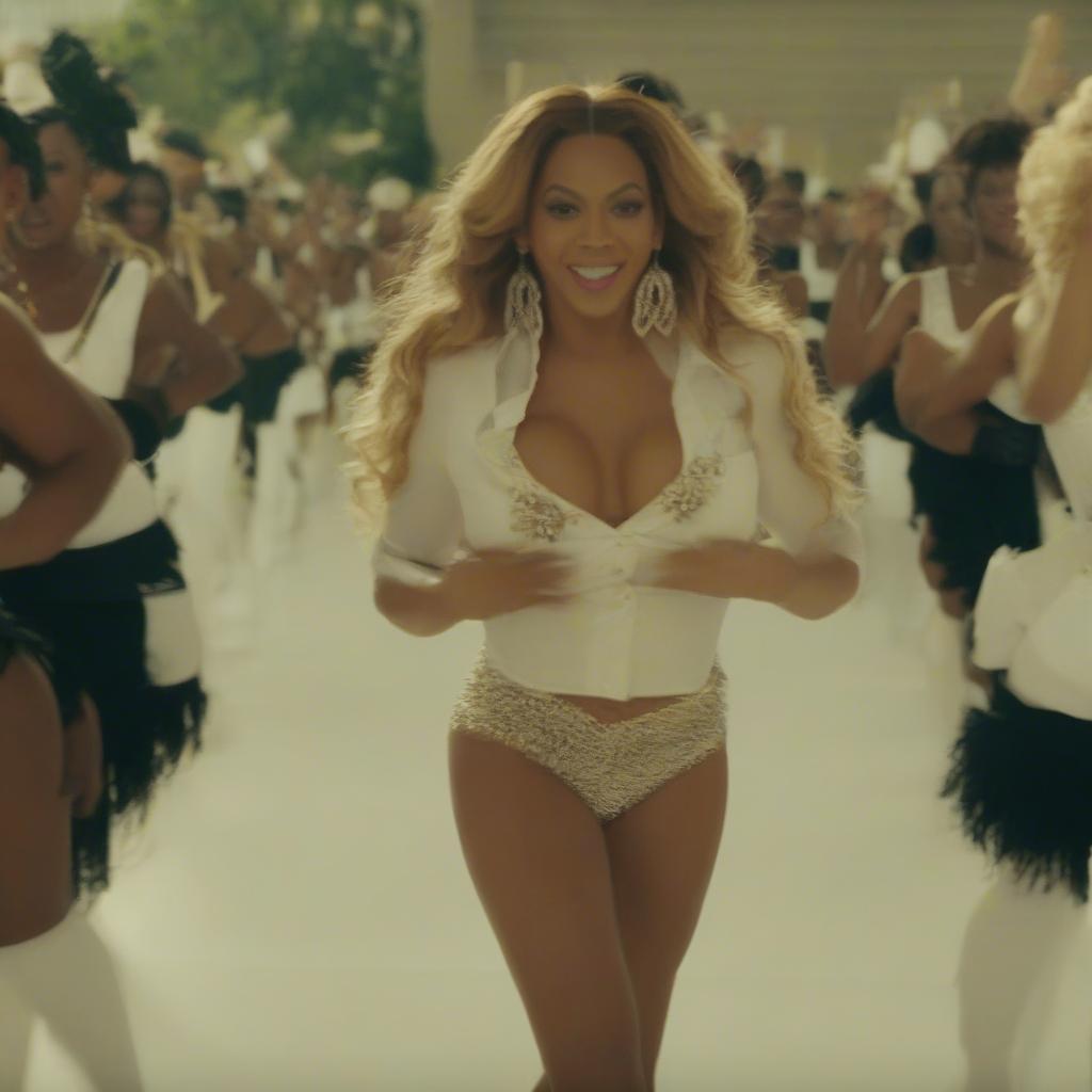 Beyonce confidently posing in the music video for "Me, Myself and I"