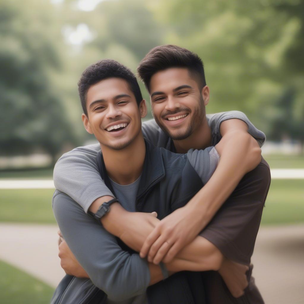 Brothers Hugging - Showing Brotherly Love