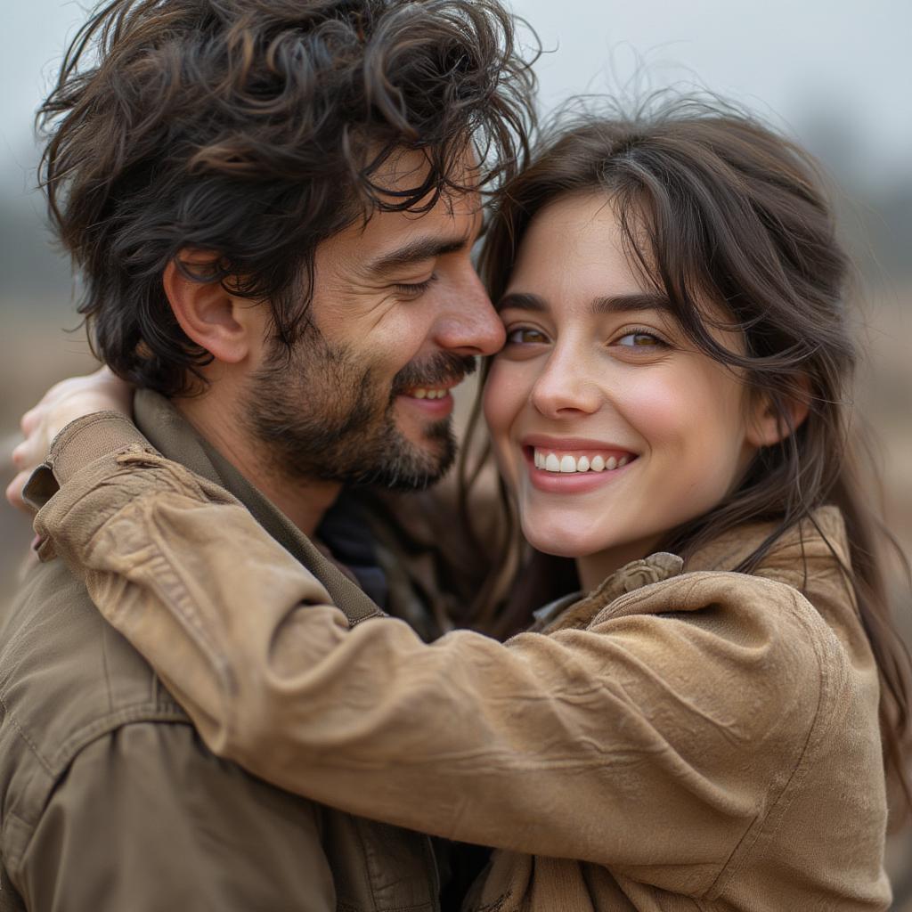 Couple Embracing, Can't Get Enough of Each Other