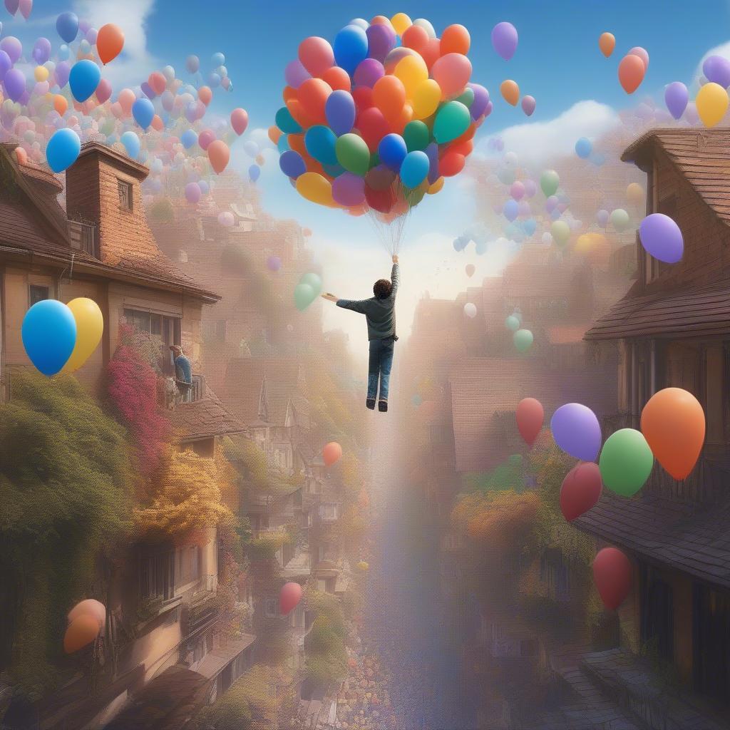 Carl Releasing Balloons