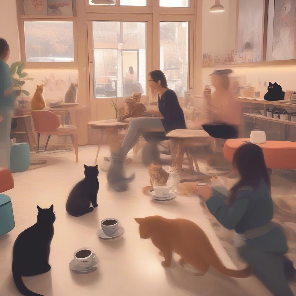 Visiting a Cat Cafe