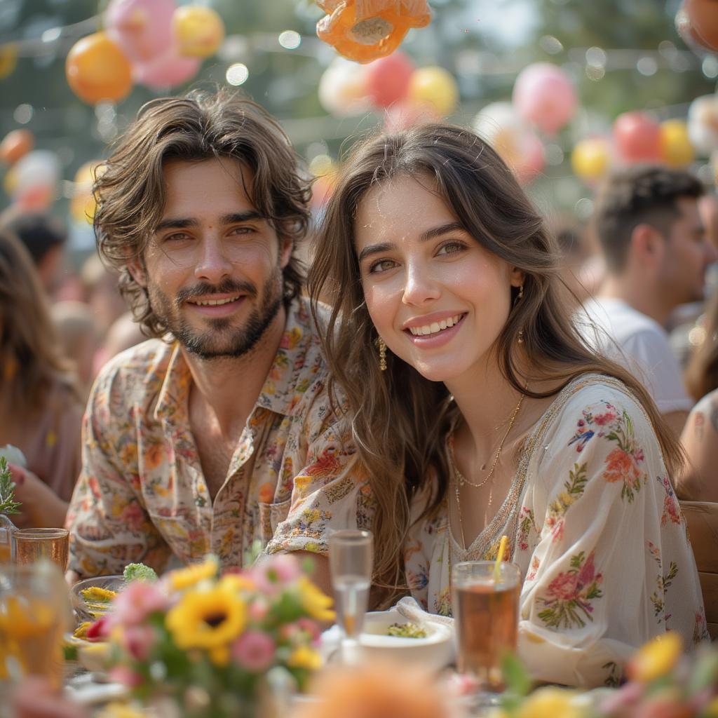 Image of a bhaiya and bhabhi celebrating a festival together