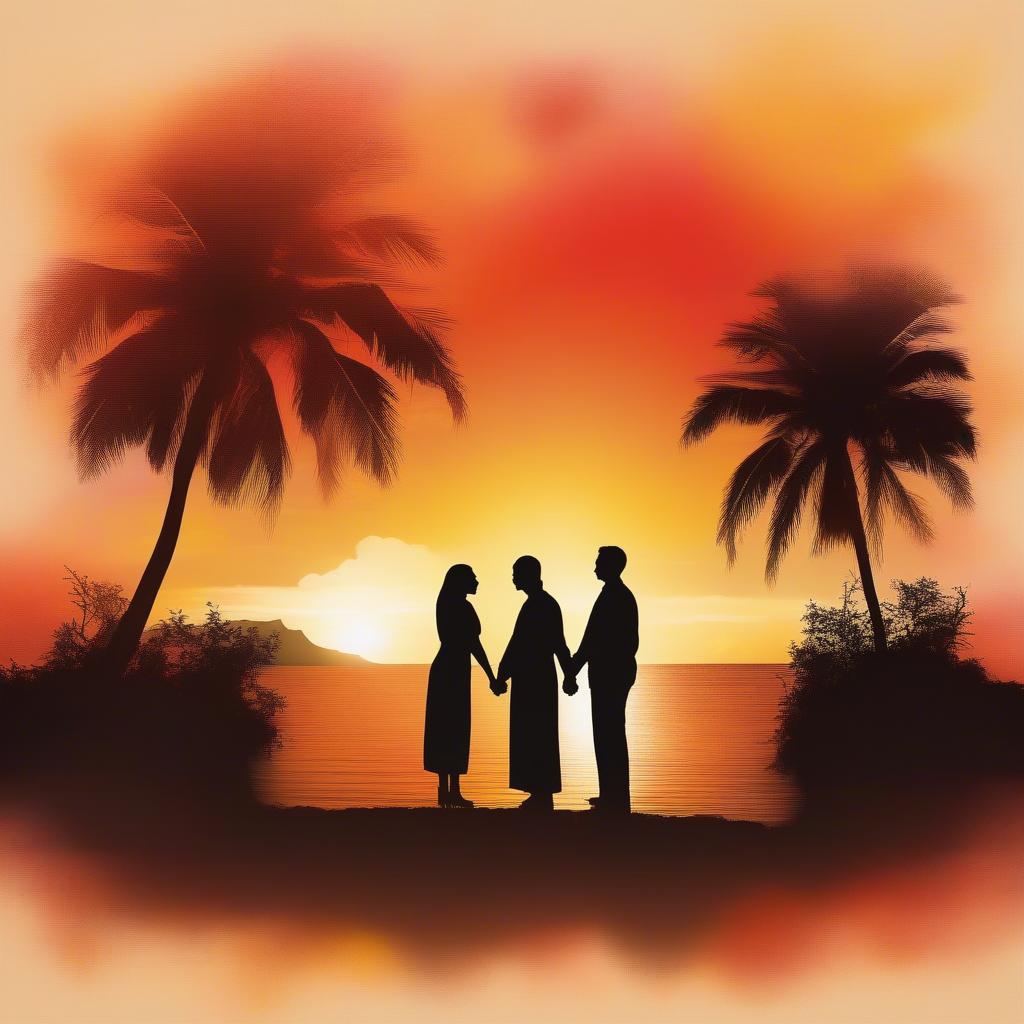 Couple Holding Hands at Sunset