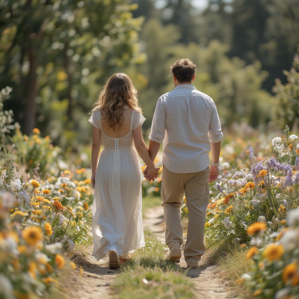 Christian Couple Holding Hands Walking