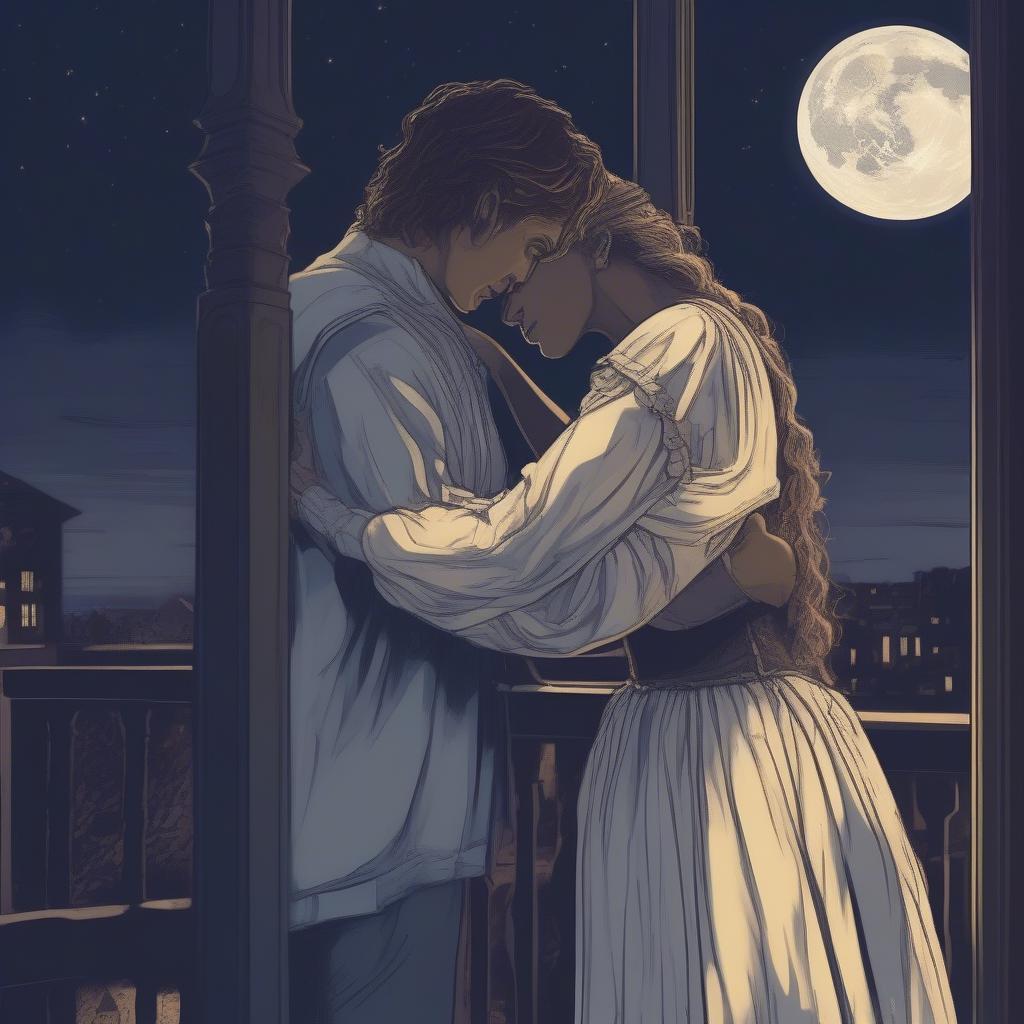 Romeo and Juliet embracing, showcasing a classic love quote