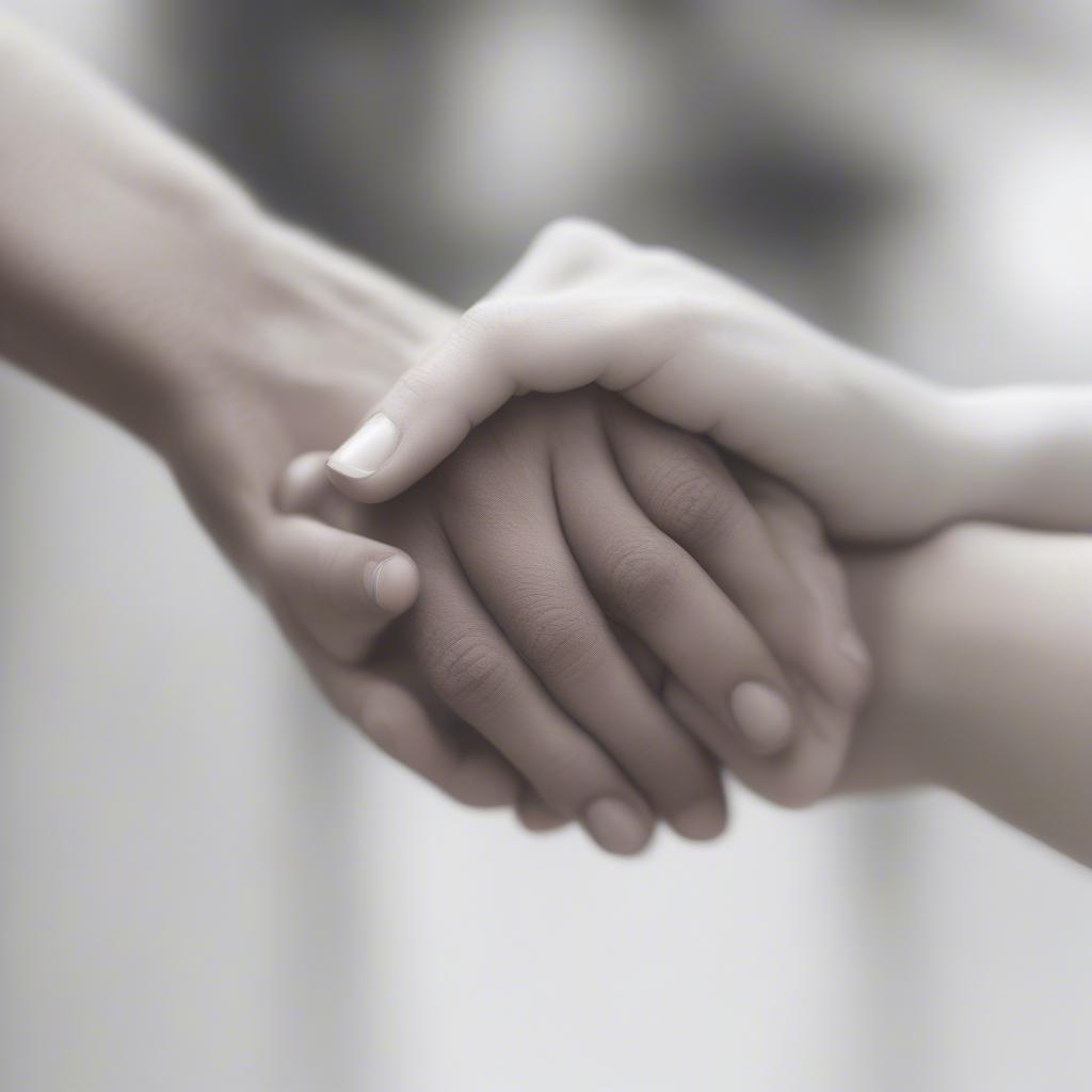 Two people holding hands, symbolizing the strength and connection of love.