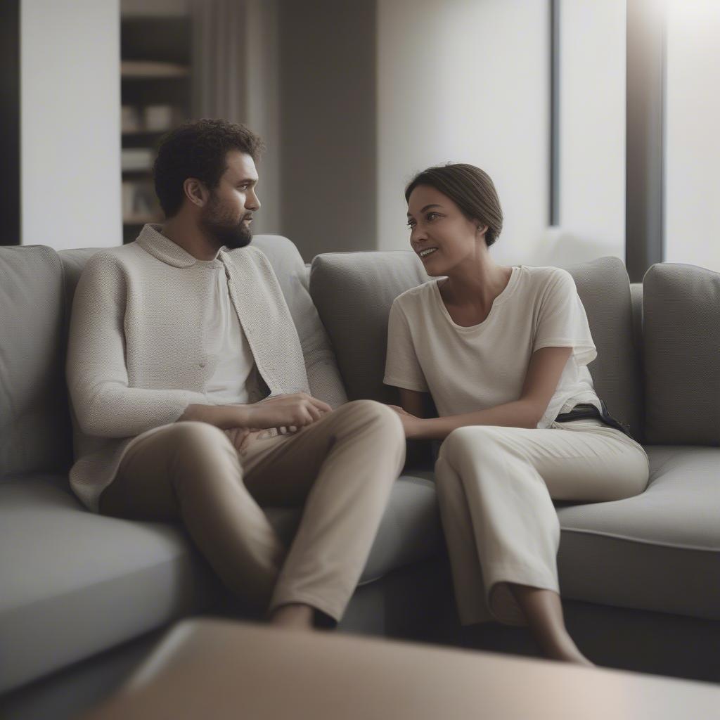 Couple having an open conversation